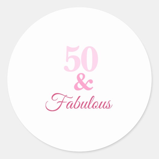 Pink 50 und Fabulous Classic Round Sticker (Vorderseite)
