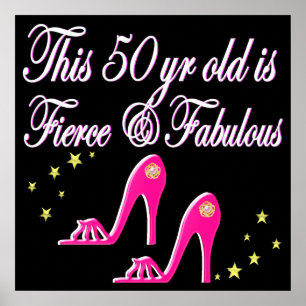 PINK 50 UND FABULOUS GEBURTSTAGS-DESIGN POSTER