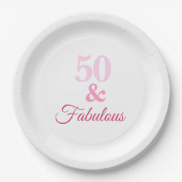 Pink 50 und Fabulous Paper Plate Pappteller