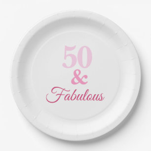 Pink 50 und Fabulous Paper Plate Pappteller