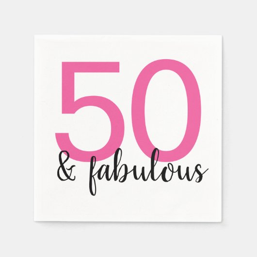 Pink 50 und Fantastische Frauenparty 50. Geburtsta Serviette (Vorderseite)