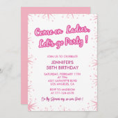 Pink 58. Geburtstag Einladung Sparkle Girl (Vorne/Hinten)