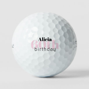 Pink 60. Geburtstag Benutzerdefinierter Name Title Golfball
