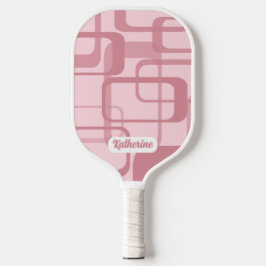 Pink 60's 70's Abstrakt Pattern Name Pickleball Schläger