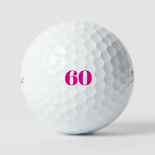 Pink 60th Birthday Generic Titleist Pro V1 Golfball (Vorderseite)
