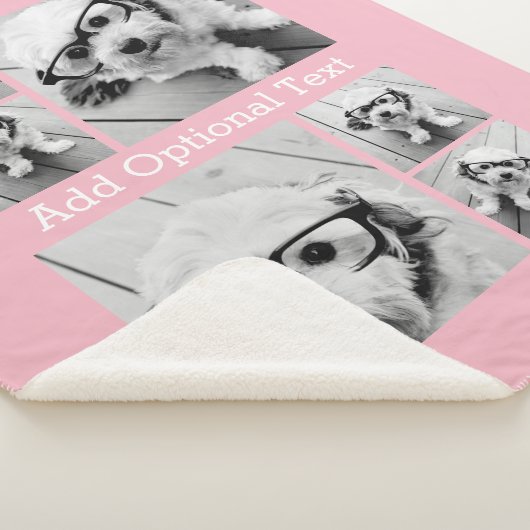 Pink 6 FotoCollage Optionaler Text kann Farbe bear Sherpadecke (3/4)