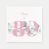 Pink 80. Geburtstag Personalisiert Cocktail Napkin Serviette (Vorderseite)