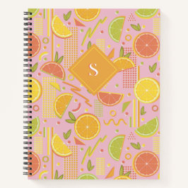 Pink 80's Citrus Fruit Slices Notizblock