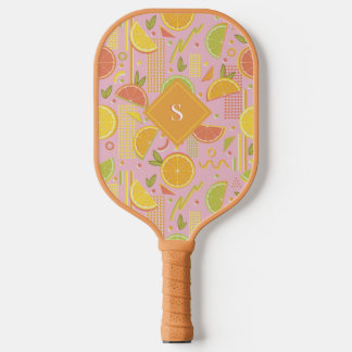 Pink 80's Citrus Fruit Slices Pickleball Schläger