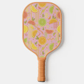Pink 80's Citrus Fruit Slices Pickleball Schläger (Rückseite)