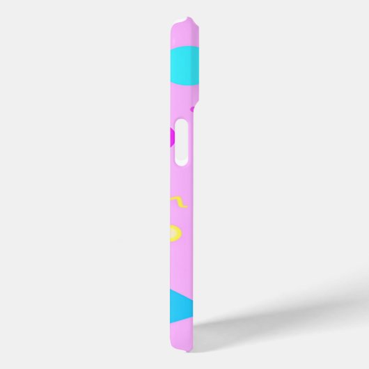 Pink 80s Memphis Geometric Pattern Case-Mate iPhone Hülle (Rückseite / Rechts)