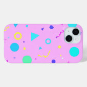 Pink 80s Memphis Geometric Pattern Case-Mate iPhone Hülle (Rückseite (Horizontal))