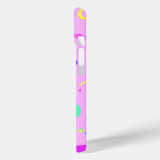 Pink 80s Memphis Geometric Pattern Case-Mate iPhone Hülle (Rückseite / Links)