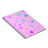 Pink 80s Memphis Geometric Pattern Notizblock (Rechte Seite)