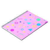 Pink 80s Memphis Geometric Pattern Notizblock (Linke Seite)