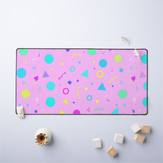 Pink 80s Memphis Geometric Pattern Schreibtischunterlage