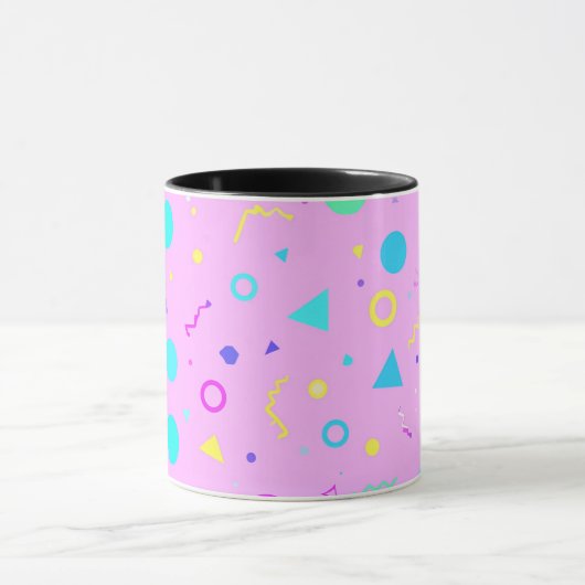 Pink 80s Memphis Geometric Pattern Tasse (Zentrum)