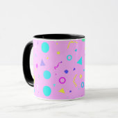 Pink 80s Memphis Geometric Pattern Tasse (Vorderseite Links)