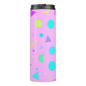 Pink 80s Memphis Geometric Pattern Thermosbecher (Rückseite)