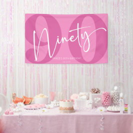 Pink 90. 90. Geburtstagsparty Banner