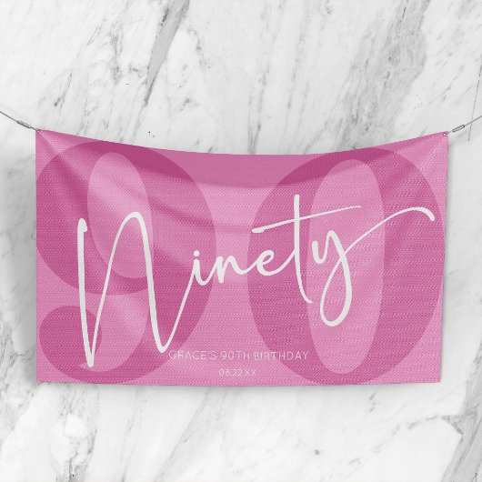 Pink 90. 90. Geburtstagsparty Banner