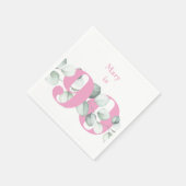 Pink 90. Geburtstag Personalisiert Cocktail Napkin Serviette (Ecke)