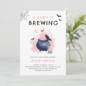 Pink A Baby braut Halloween Baby Dusche Einladung (Stehend Vorderseite)