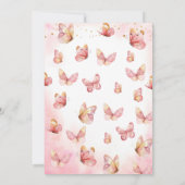 Pink A Baby Butterfly ist auf ihrem Weg Girl Dusch Einladung (Rückseite)