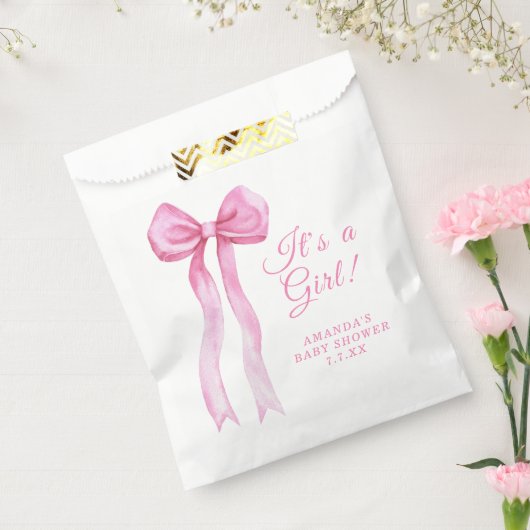 Pink a Bow Es ist eine Mädchen-Baby-Dusche Geschenktütchen (Versiegelt)