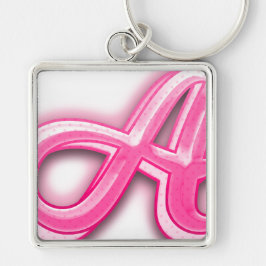 Pink A Initial Keychain – Cute Monogram Accessory Schlüsselanhänger