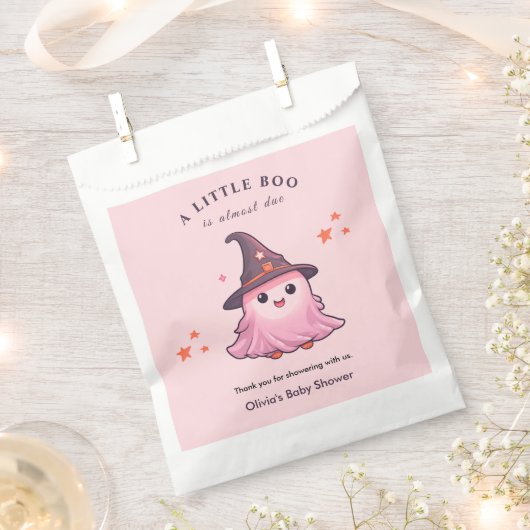 Pink A Little Boo Halloween Baby Shower  Geschenktütchen (Ausgeschnitten)