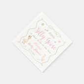 Pink A Little Silly Goose Baby Shower  Serviette (Ecke)