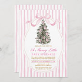 Pink A Merry Little Baby Sprinkle Christmas Tree Einladung (Vorne/Hinten)