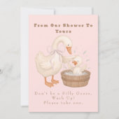 Pink A Silly Goose From Our Shower To Yours Sign Einladung (Vorderseite)