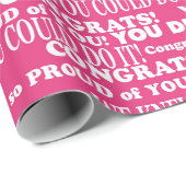 Pink Abschluss Gratulationen Geschenkpapier (Rolleneckpunkt)