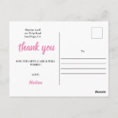 Pink Abschluss Vielen Dank Foto Postkarte (Rückseite)