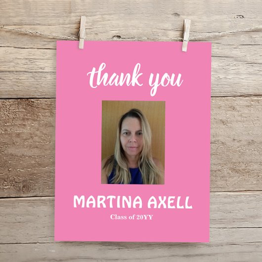 Pink Abschluss Vielen Dank Foto Postkarte