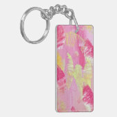 Pink Abstract Art Acrylic Keychain Schlüsselanhänger (Vorderseite links)