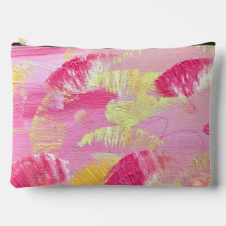 Pink Abstract Art Zipper Pouch or Makeup Bag Zubehörtasche