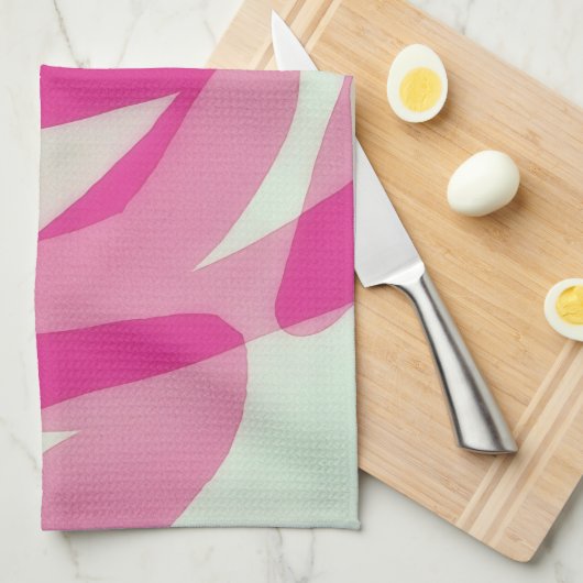 Pink Abstract Artsy Kitchen Towel Geschirrtuch (Viertel Falte)