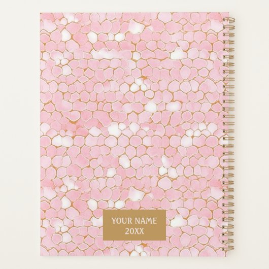 Pink Abstract Chiyogami Planner Planer (Rückseite)