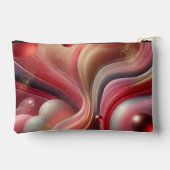 Pink Abstract Design Zippered Pouch Zubehörtasche (Rückseite)