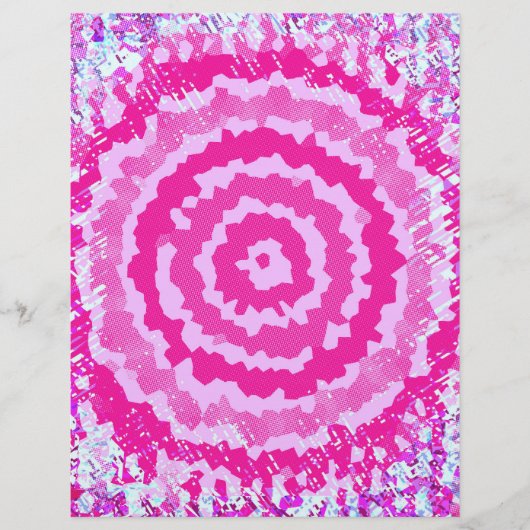 Pink Abstract Flower Scrapbook Paper Bulk Pages Flyer (Vorne)