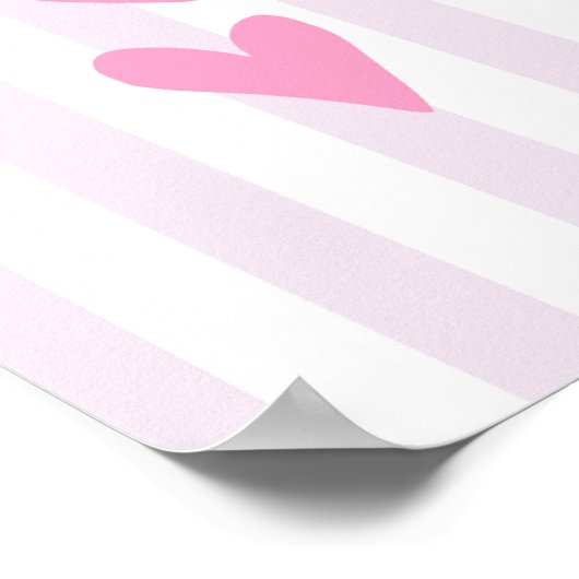 Pink Abstract Hearts Poster (Ecke)