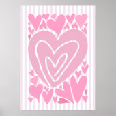 Pink Abstract Hearts Poster (Vorne)
