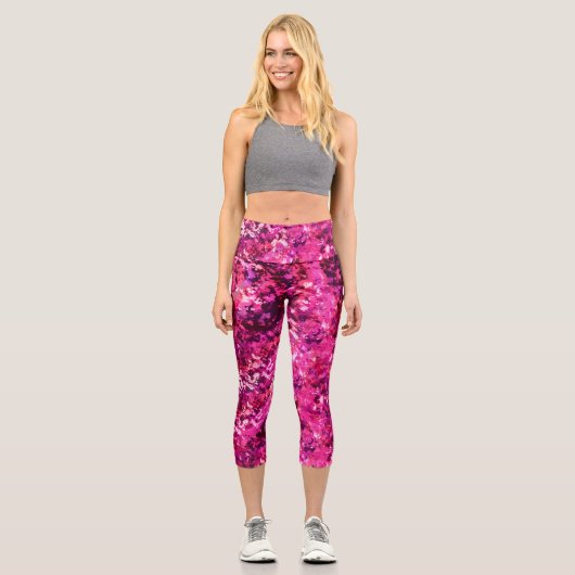 Pink Abstract Leggings for Women | Magenta Waterco (Vorderseite)