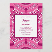 Pink Abstract Pattern Birthday Invitation Einladung (Vorderseite)