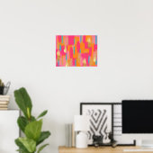 Pink Abstract Preppy Dorm Decor Poster (Heimbüro)