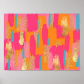 Pink Abstract Preppy Dorm Decor Poster (Vorne)