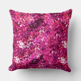 Pink Abstract Splatter Throw Pillow  Kissen